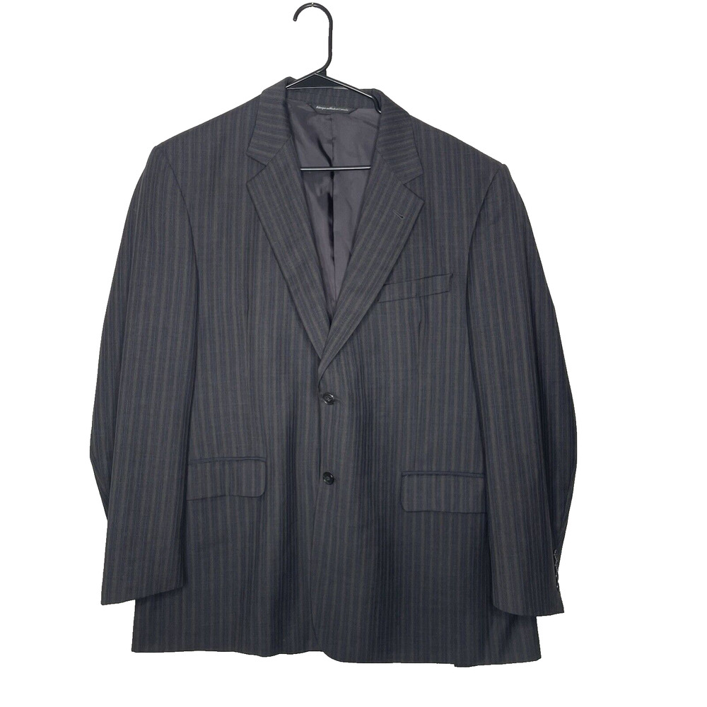 Coppley Men’s100% Wool Blazer 44W Gray Pinstripe Old Money Preppy Classic Canada
